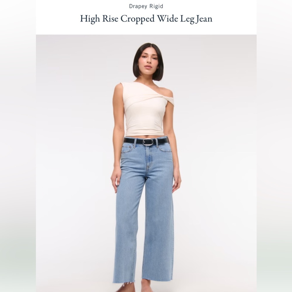 NWT Abercrombie & Fitch The Crop Wide Leg Flare 🩵